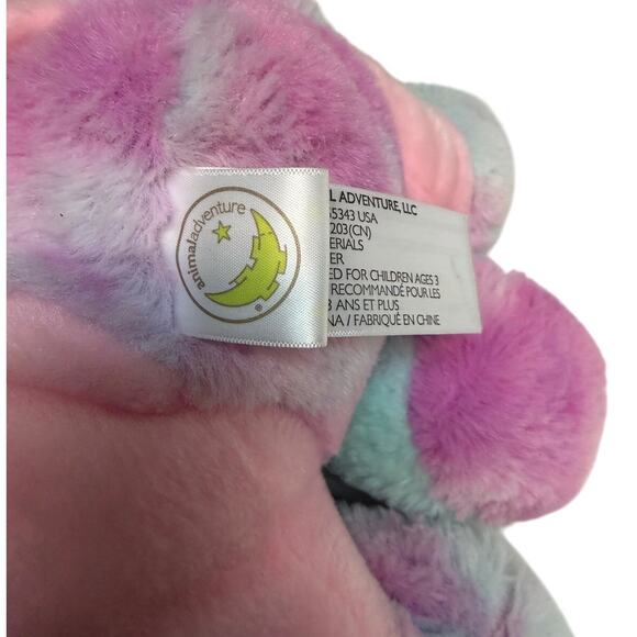 15” Pink Multicolor Puppy Dog Plush Stuffed Animal Red Bow Soft Animaladventure - Picture 5 of 6